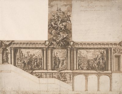 Design for Ceiling Walls and Staircase by James Thornhill